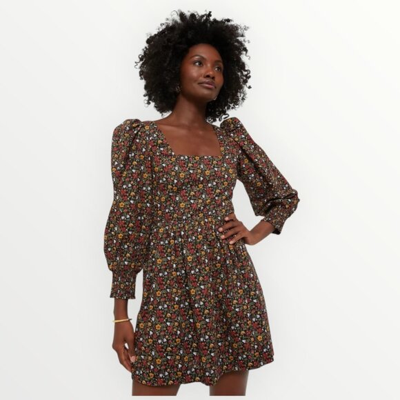 Tuckernuck Hyacinth House Black Multi Floral Square Neck Spencer Dress - Picture 2 of 9